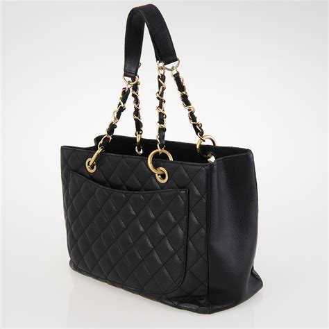 chanel leather totes|Chanel shopping tote price.